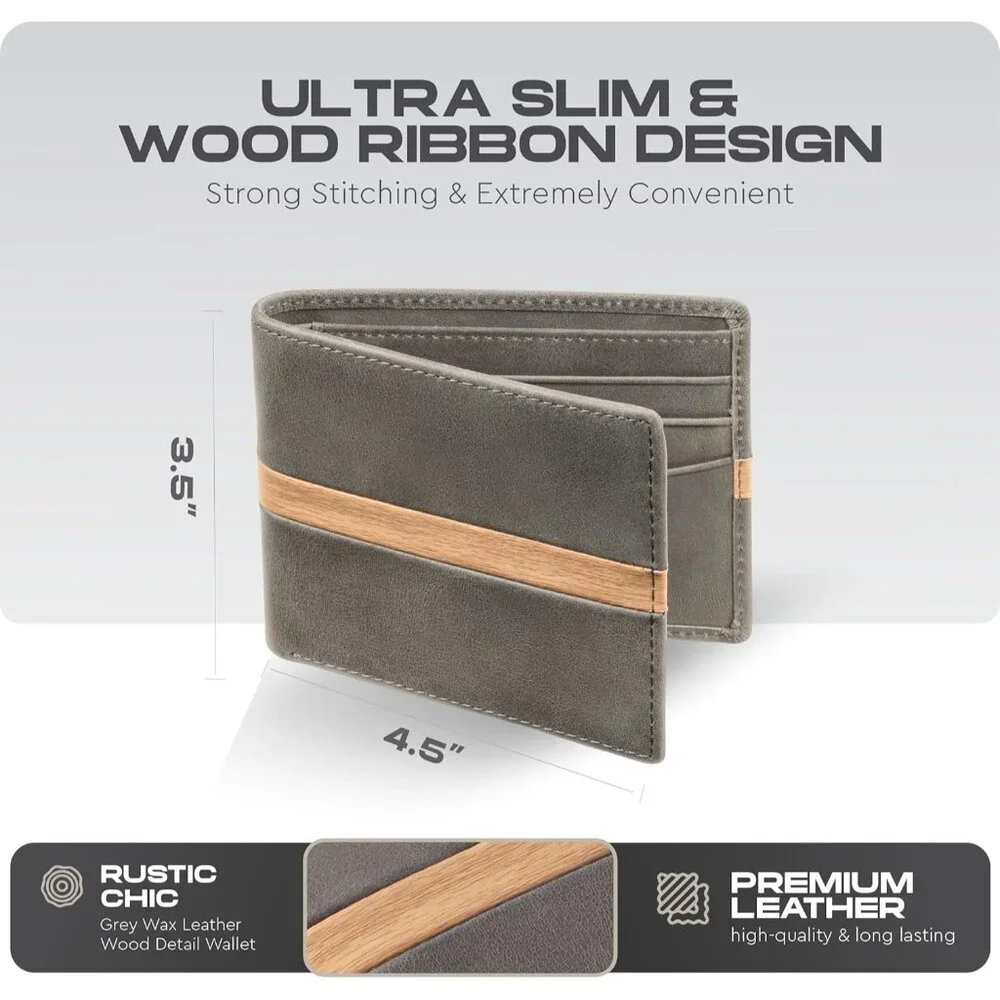 Men’s - Genuine Leather Slim Bifold RFID Wallet Gift for Men Packed in Stylish